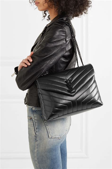 ysl loulou samt|SAINT LAURENT Loulou medium quilted leather shoulder bag.